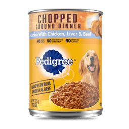 PEDIGREE® Chopped Ground Dinner Combo with Chicken, Beef & Liver Wet Dog Food image