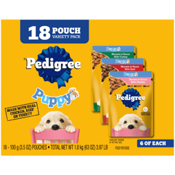 PEDIGREE® Soft Wet Dog Food Puppy 18-Count Variety Pack image