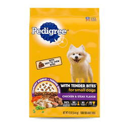 PEDIGREE® With Tender Bites for Small Dogs Complete Nutrition Adult Dry Dog Food Chicken & Steak Flavor Dog Kibble image
