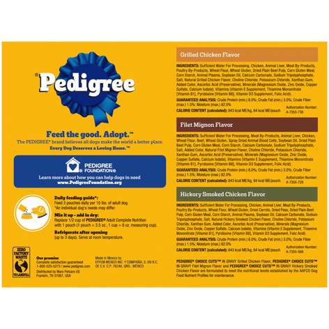 PEDIGREE® CHOICE CUTS™ 18ct Grill-Inspired Classics Hickory Smoked Chicken, Grilled Chicken in Sauce, and Filet Mignon Flavor in Gravy Wet Dog Food image 1
