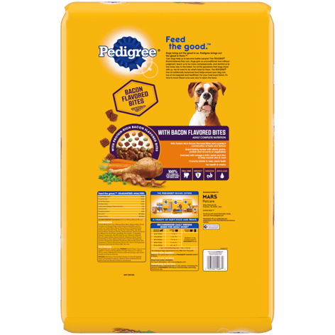 PEDIGREE® Adult Dry Dog Food, Roasted Chicken and Vegetable Flavor with Bacon Flavored Bites image 1