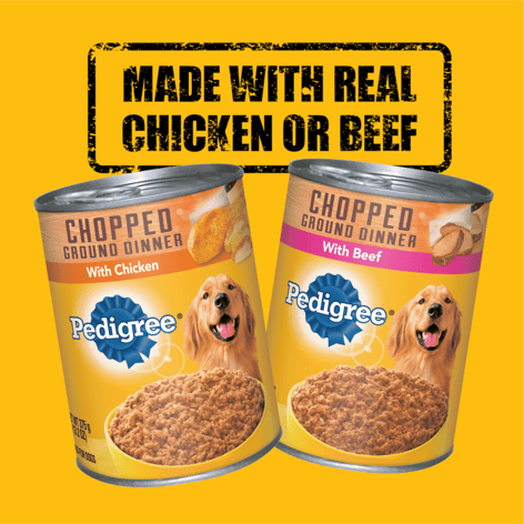 PEDIGREE® Adult CHOPPED GROUND DINNER Canned Soft Wet Dog Food, 4-Flavor Variety Pack image 1
