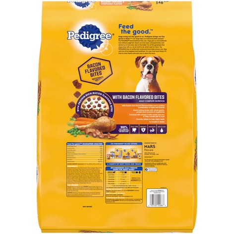 PEDIGREE® Adult Dry Dog Food, Roasted Chicken and Vegetable Flavor with Bacon Flavored Bites image 1