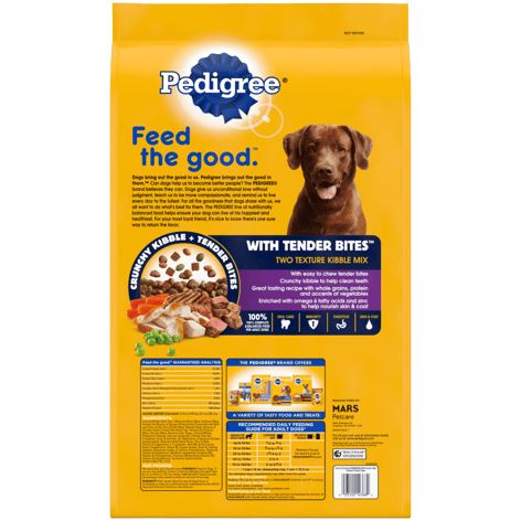 PEDIGREE® With Tender Bites Complete Nutrition Adult Dry Dog Food Chicken & Steak Flavor Dog Kibble image 1