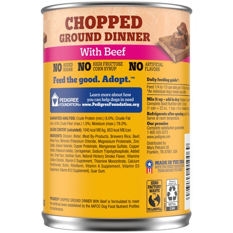 PEDIGREE® Chopped Ground Dinner with Beef Wet Dog Food image 1