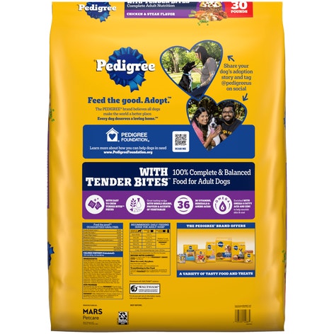 PEDIGREE® With TENDER BITES™ Complete Nutrition Adult Dry Dog Food Chicken & Steak Flavor Dog Kibble image 1