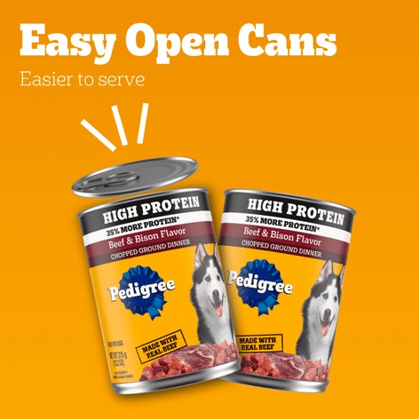 PEDIGREE® Can High Protein Chopped Beef & Bison Flavor image 1