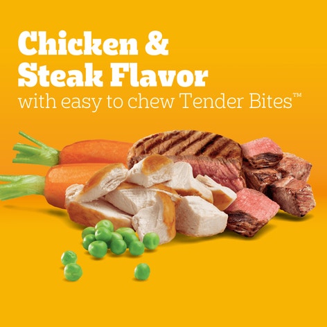 PEDIGREE® With TENDER BITES™ Complete Nutrition Adult Dry Dog Food Chicken & Steak Flavor Dog Kibble image 1