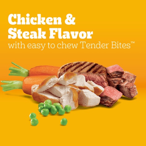 PEDIGREE® With TENDER BITES™ Complete Nutrition Adult Dry Dog Food Chicken & Steak Flavor Dog Kibble image 1