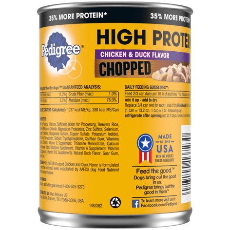PEDIGREE® Can High Protein Chopped Chicken & Duck Flavor image 1
