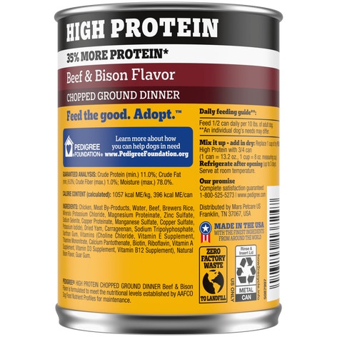 PEDIGREE® Can High Protein Chopped Beef & Bison Flavor image 1