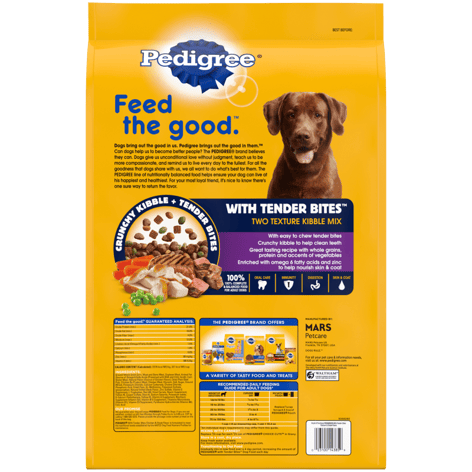 PEDIGREE® With Tender Bites Complete Nutrition Adult Dry Dog Food Chicken & Steak Flavor Dog Kibble image 1