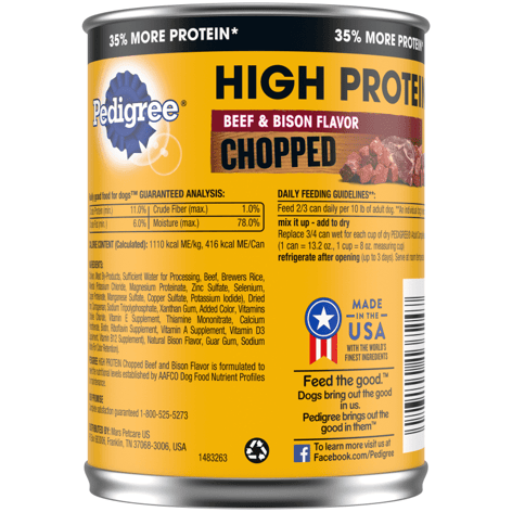 PEDIGREE® Can High Protein Chopped Beef & Bison Flavor image 1