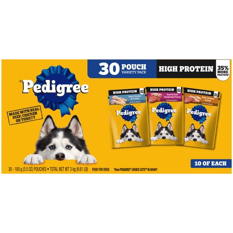 PEDIGREE® High Protein Adult Soft Wet Dog Food 30-Count Variety Pack image 1