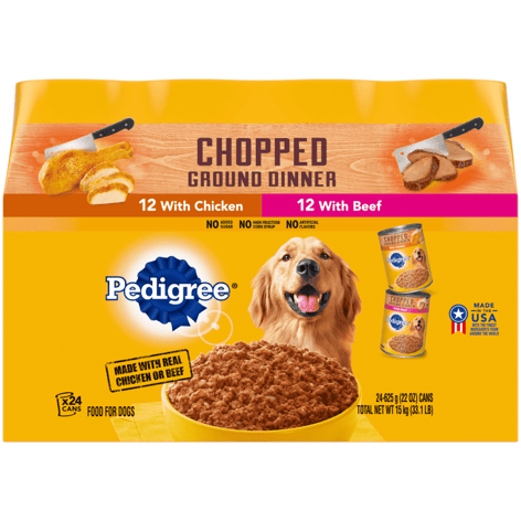 PEDIGREE® Chopped Ground Dinner with Beef & Chicken Wet Dog Food Variety Pack image 1