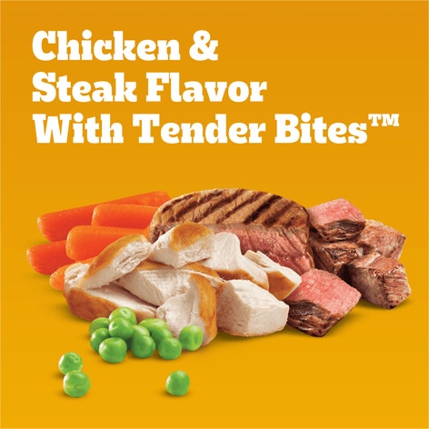 PEDIGREE® With TENDER BITES™ for Small Dogs Complete Nutrition Adult Dry Dog Food Chicken & Steak Flavor Dog Kibble image 1