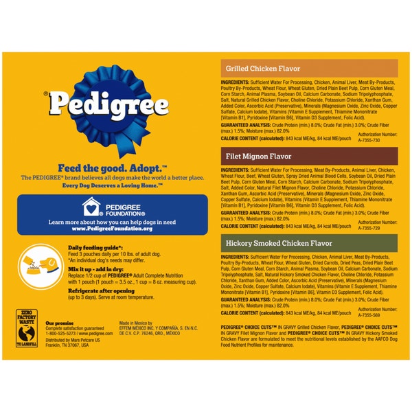 PEDIGREE® CHOICE CUTS™ 18ct Grill-Inspired Classics Hickory Smoked Chicken, Grilled Chicken in Sauce, and Filet Mignon Flavor in Gravy Wet Dog Food image 2