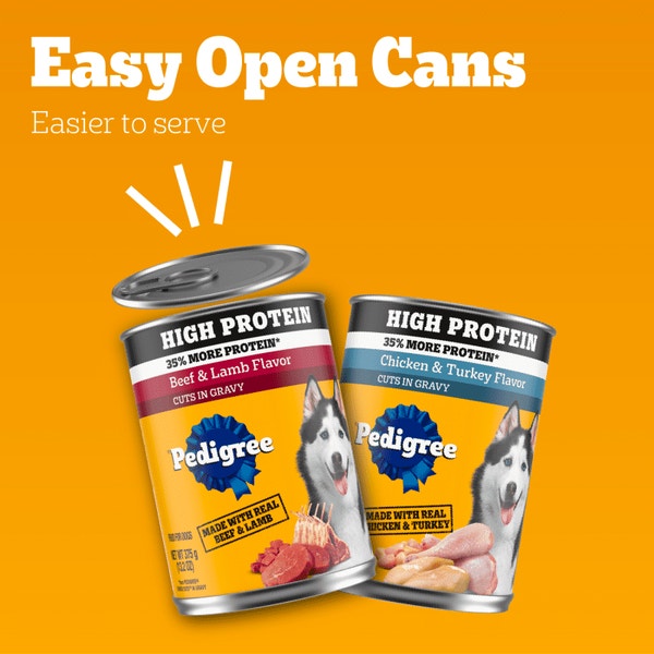 PEDIGREE® HIGH PROTEIN Chicken & Turkey, Beef & Lamb 12ct Wet Dog Food image 5