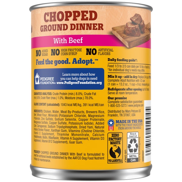 PEDIGREE® Chopped Ground Dinner with Beef Wet Dog Food image 2