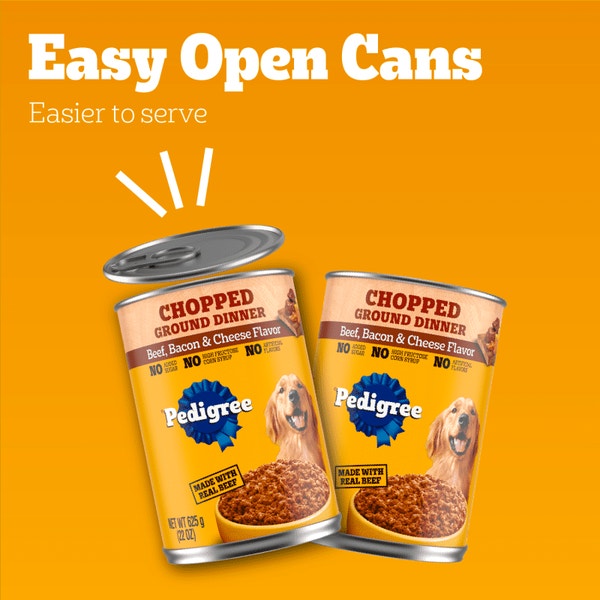 PEDIGREE® Wet Dog Food Chopped Ground Dinner with Beef, Bacon & Cheese Flavor image 5
