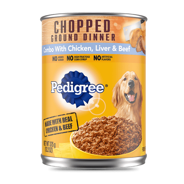 PEDIGREE® Chopped Ground Dinner Combo with Chicken, Beef & Liver Wet Dog Food image 1