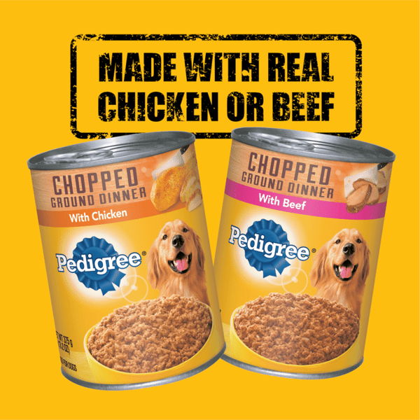 PEDIGREE® Adult CHOPPED GROUND DINNER Canned Soft Wet Dog Food, 4-Flavor Variety Pack image 3