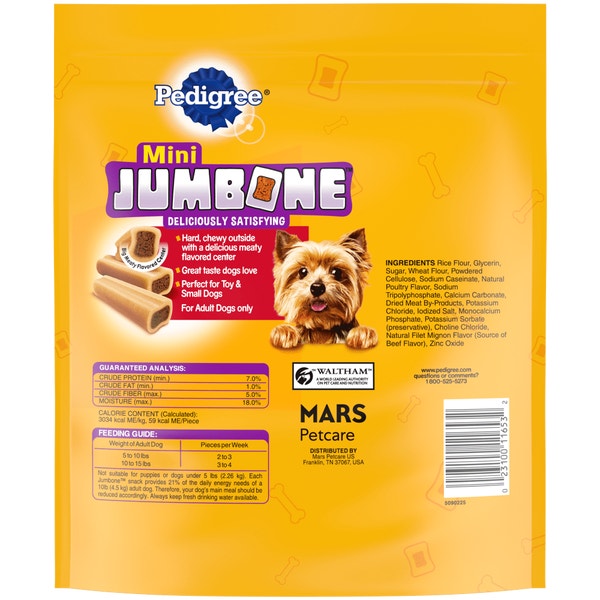 PEDIGREE® JUMBONE™ Real Beef Flavor Mini Dog Treats image 2