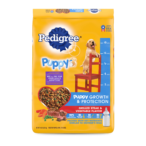 PEDIGREE® PUPPY™ Growth & Protection Dry Dog Food Grilled Steak & Vegetable Flavor image 1