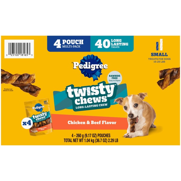 Pedigree Twisty Chews Chicken & Beef Flavor Small Long-Lasting Dog Treats image 1