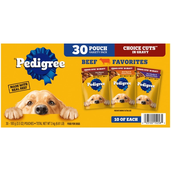 Pedigree Choice Cuts In Gravy Adult Wet Dog Food Beef Flavor Variety Pack, 3.5 oz. Pouches, 30-Count image 1