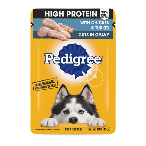 PEDIGREE® High Protein Wet Dog Food Pouches Chicken and Turkey image 1