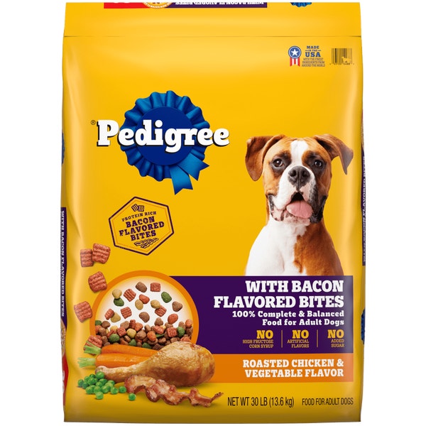 PEDIGREE® Adult Dry Dog Food, Roasted Chicken and Vegetable Flavor with Bacon Flavored Bites image 1