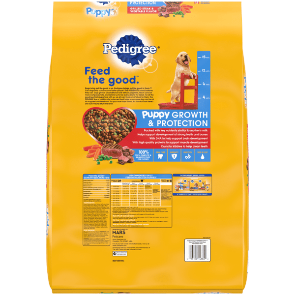 PEDIGREE® PUPPY™ Growth & Protection Dry Dog Food Grilled Steak & Vegetable Flavor image 2