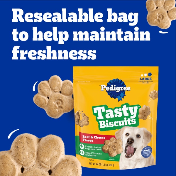 PEDIGREE® Large Tasty Biscuits Dog Treats, Beef & Cheese Flavor image 4