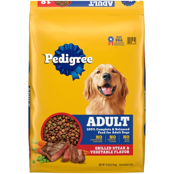 PEDIGREE® Dry Dog Food Adult Grilled Steak & Vegetable Flavor image 1