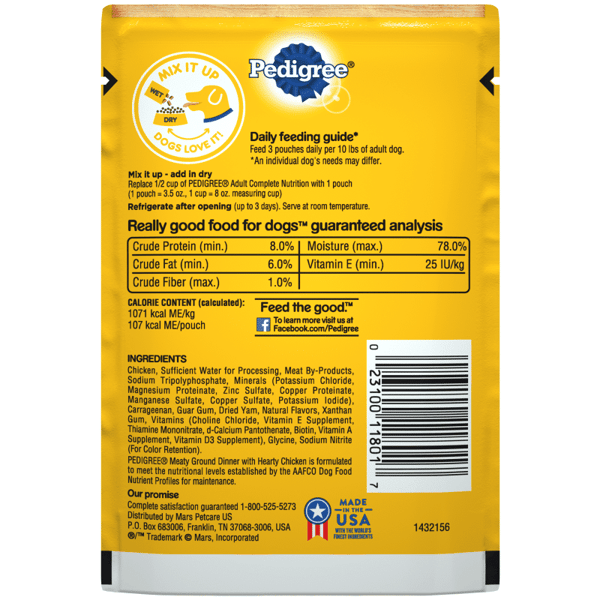 PEDIGREE® Wet Dog Food Chopped Ground Dinner with Hearty Chicken image 2