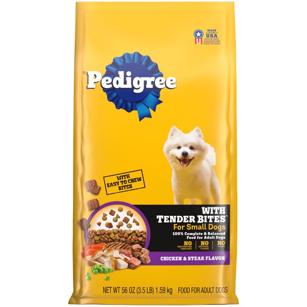 PEDIGREE® With TENDER BITES™ for Small Dogs Complete Nutrition Adult Dry Dog Food Chicken & Steak Flavor Dog Kibble image 1