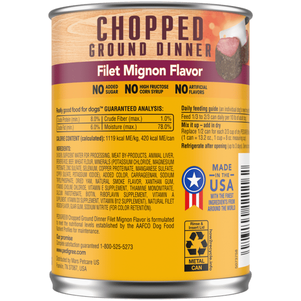 PEDIGREE® Wet Dog Food Chopped Ground Dinner Filet Mignon Flavor image 2