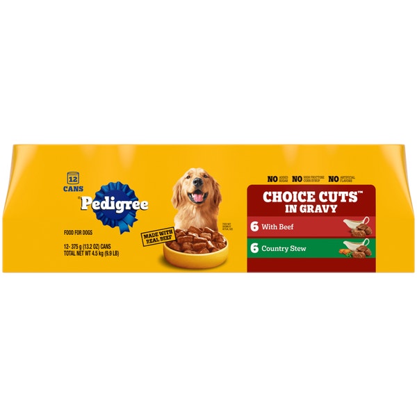 PEDIGREE® Wet Dog Food CHOICE CUTS® 12ct-Beef and Country Stew in Gravy image 1