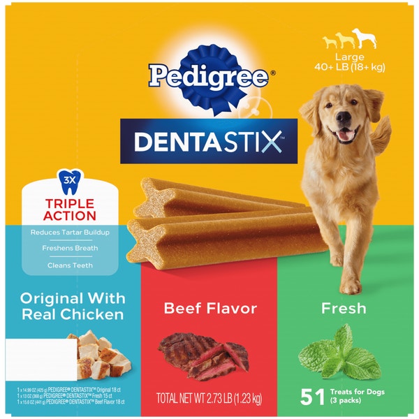 PEDIGREE® DENTASTIX™ Original Large Dog Treats, Beef & Fresh Variety Pack image 1