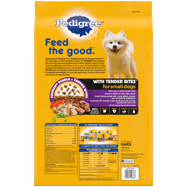 PEDIGREE® With Tender Bites for Small Dogs Complete Nutrition Adult Dry Dog Food Chicken & Steak Flavor Dog Kibble image 2