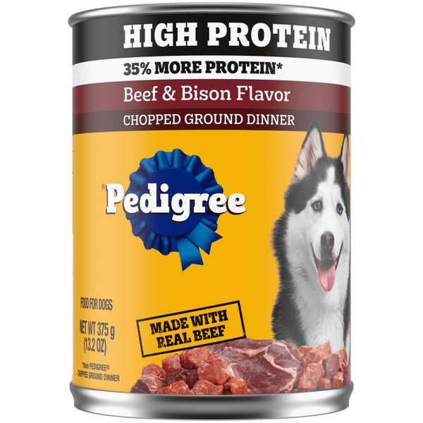 PEDIGREE® Can High Protein Chopped Beef & Bison Flavor image 1
