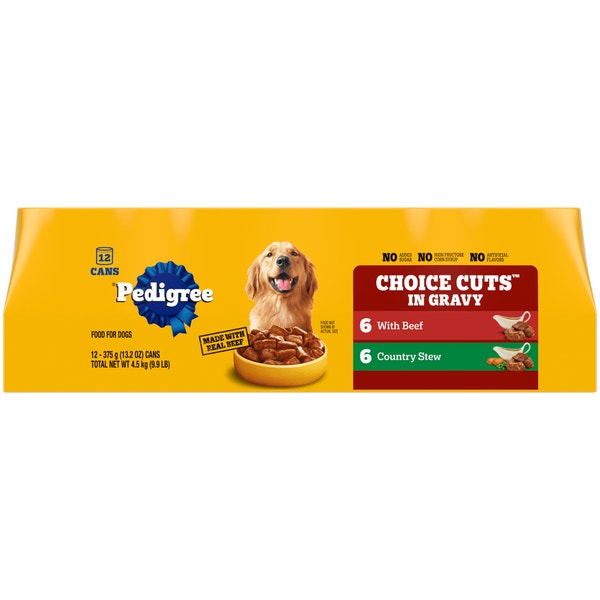 PEDIGREE® Wet Dog Food CHOICE CUTS® 12ct-Beef and Country Stew in Gravy image 2