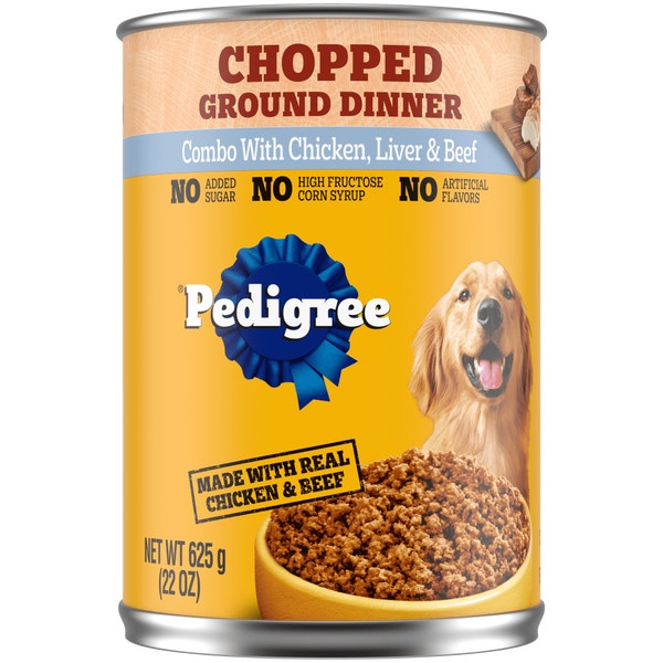 PEDIGREE® Chopped Ground Dinner Combo with Chicken, Beef & Liver Wet Dog Food image 1