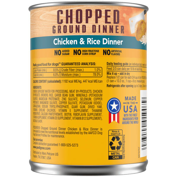 PEDIGREE® Chopped Ground Dinner with Chicken and Rice Wet Dog Food image 2