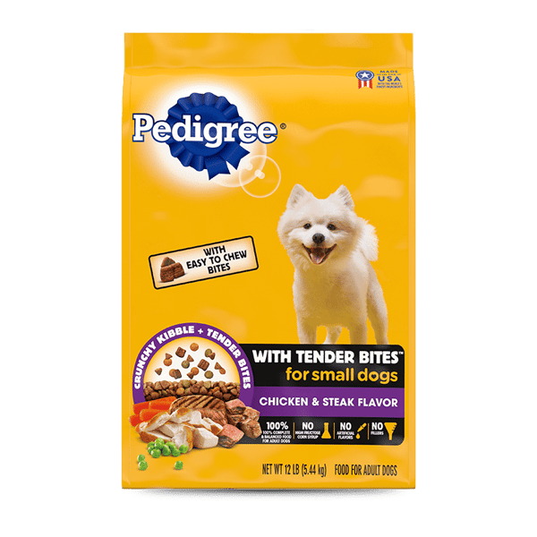 PEDIGREE® With Tender Bites for Small Dogs Complete Nutrition Adult Dry Dog Food Chicken & Steak Flavor Dog Kibble image 1