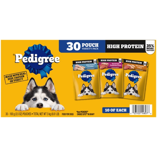 PEDIGREE® High Protein Adult Soft Wet Dog Food 30-Count Variety Pack image 1