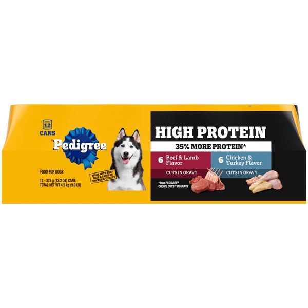 PEDIGREE® HIGH PROTEIN Chicken & Turkey, Beef & Lamb 12ct Wet Dog Food image 1
