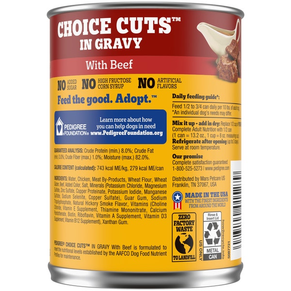 PEDIGREE® CHOICE CUTS™ in Gravy with Beef Wet Dog Food image 2