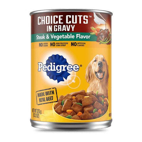 PEDIGREE® CHOICE CUTS™ in Gravy Steak & Vegetable Flavor Wet Dog Food image 1